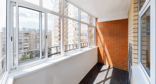 Balcony With Brick Walls And Windows GIF