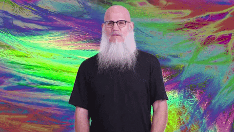 Bald Bearded Guy Hehe Giggling GIF