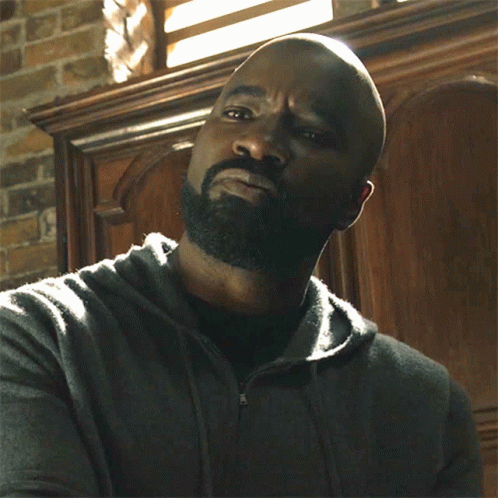 Bald Bearded Man Making Face No