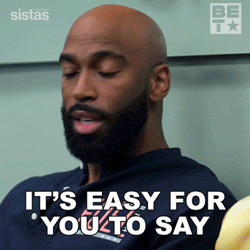 Bald Bearded Man Saying Its Easy For You GIF