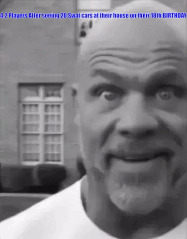 Bald Black White 42 Players 20 Swat Cars GIF