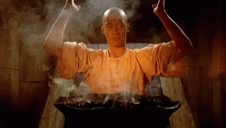 Bald David Carradine Kung Fu Prayer GIF