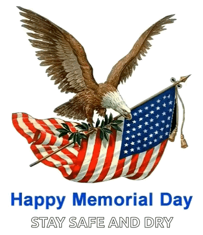 Bald Eagle Holding American Flag Happy Memorial Day