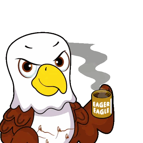 Bald Eagle Holding Cup