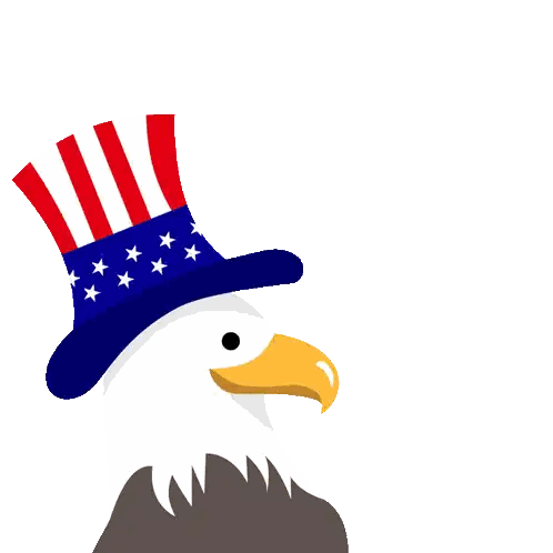 Bald Eagle Wearing Uncle Sam Hat