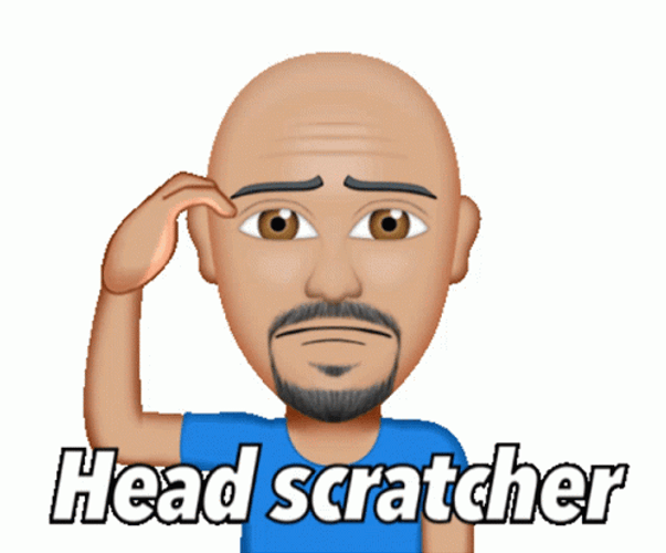 Bald Emoji Man Head Scratch GIF