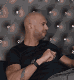 Bald Guy Fake Vape Gesture GIF