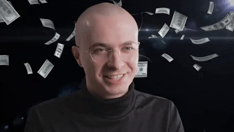 Bald Guy Making It Rain GIF