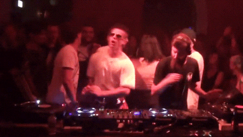 Bald Guy With Shades Clubbing GIF