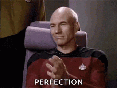 Bald Man Clapping In Front Of Perfection Screen GIF