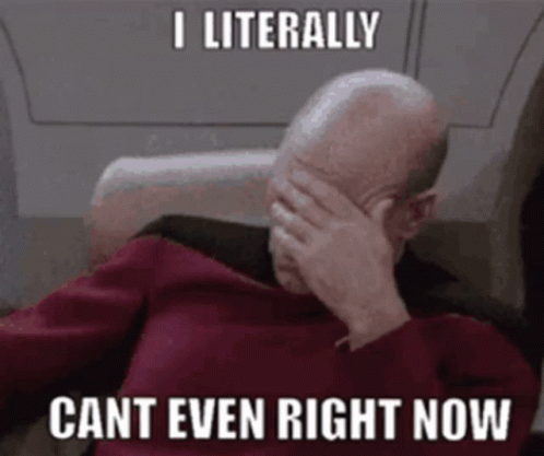 Bald Man Covering Face Saying I Literally Can't Even Right Now GIF