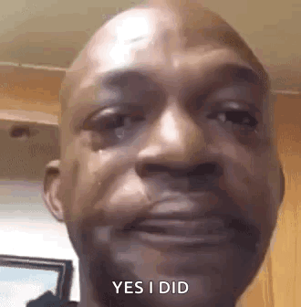 Bald Man Crying with Tear