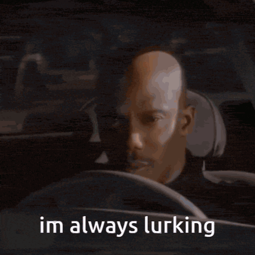 Bald Man Driving Car Saying Im Always Lurking GIF
