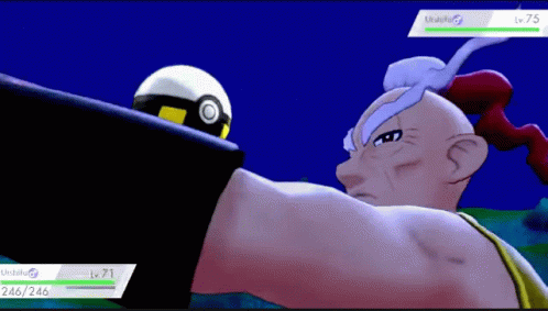 Bald Man Fighting Pokemon LV 75