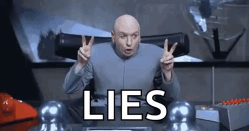 Bald Man Giving Peace Sign and Lies