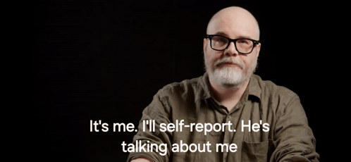 Bald Man Glasses It's Me I'll Self Report