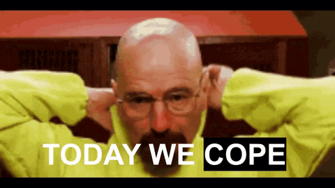 Bald Man Glasses Mustache Yellow Jacket Today We Cope