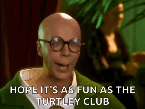 Bald Man Green Suit Fun As Turtley Club GIF
