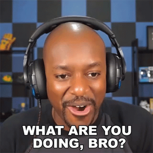 Bald Man Headphones What Are You Doing Bro