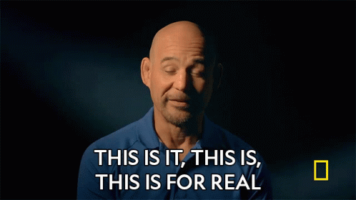 Bald Man In Blue Shirt Says This Is It This Is For Real GIF