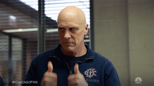 Bald Man In Chicago Fire Squad 3 Sweatshirt Thumbs Up GIF