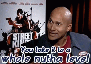 Bald Man in Front of Street King Poster