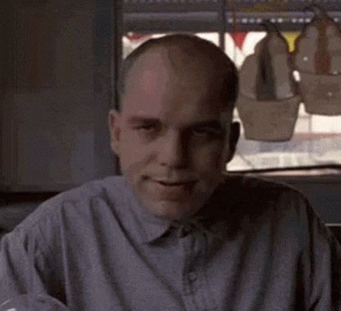Bald Man In Gray Shirt Smiling GIF