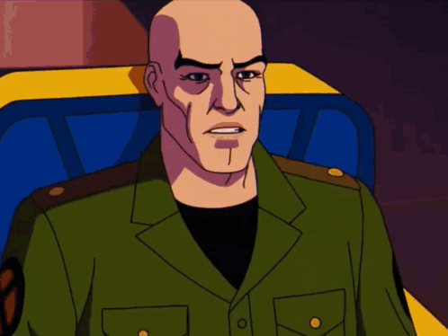 Bald Man In Green Uniform Sitting GIF