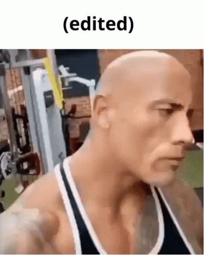 Bald Man In Gym With Edited Caption GIF