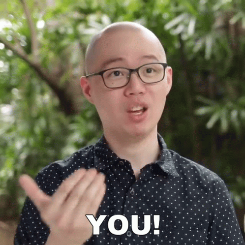 Bald Man In Polka-Dot Shirt Glasses Saying You GIF