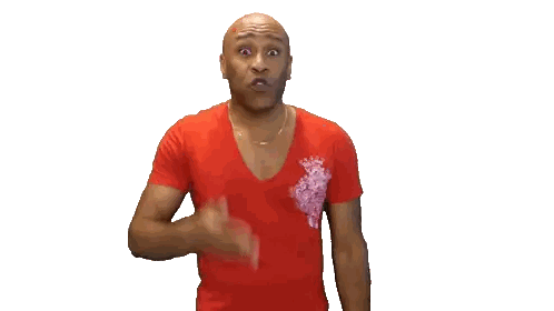 Bald Man in Red Floral Shirt