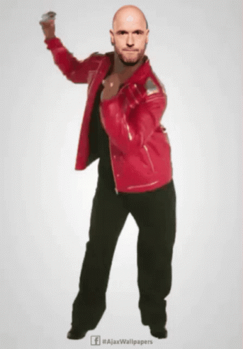 Bald Man in Red Jacket Dancing With Ajaxwallpapers