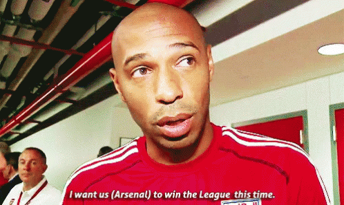 Bald Man In Red Shirt Wants Arsenal To Win League GIF