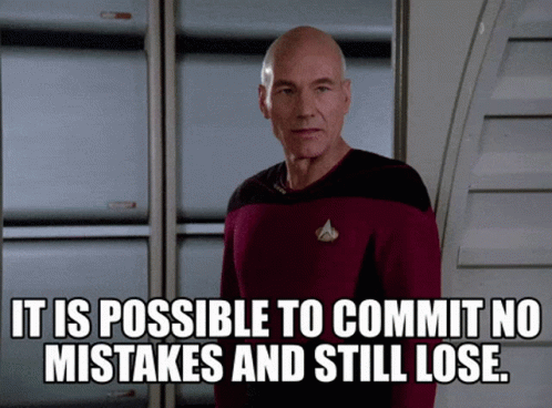 Bald Man In Star Trek Sweater Says It Is Possible To Commit No Mistakes And Still Lose GIF