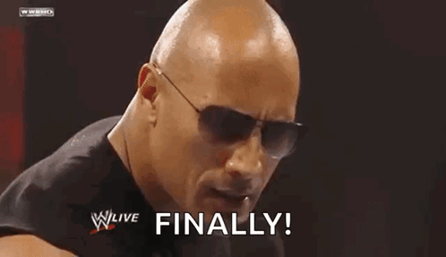 Bald Man in Sunglasses Saying Finally