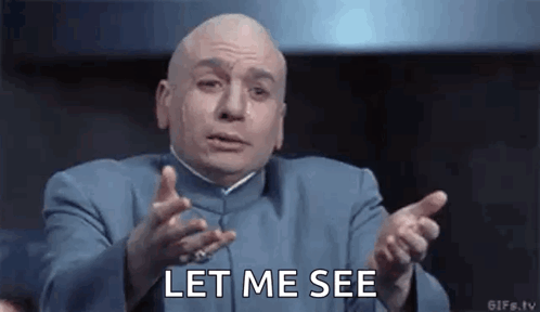 Bald Man Making Funny Face Saying Let Me See