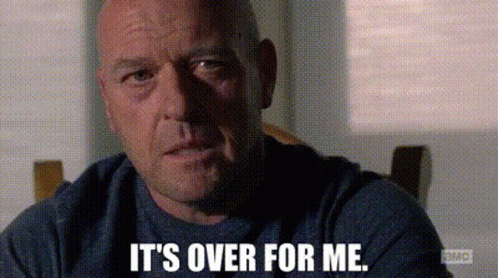 Bald Man Saying It's Over For Me GIF