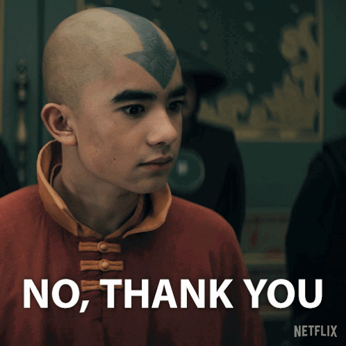 Bald Man Saying No Thank You GIF