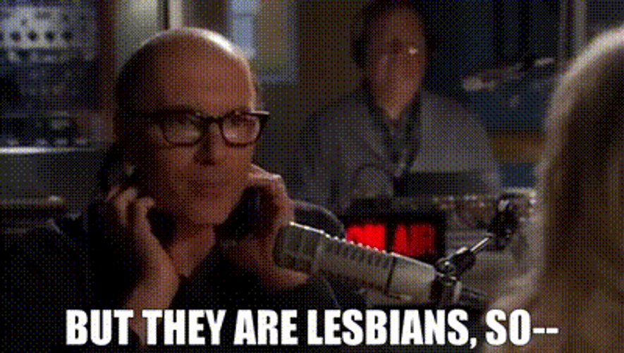 Bald Man Saying They Are Lesbians GIF