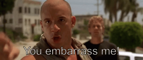 Bald Man Saying You Embarrass Me to Two Men
