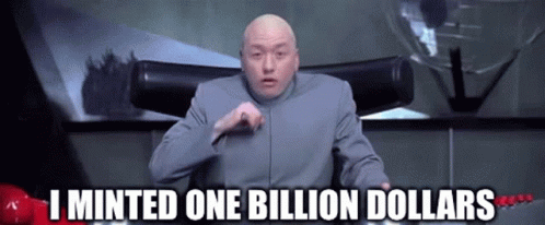 Bald Man Sitting In Chair Saying I Minted One Billion Dollars GIF