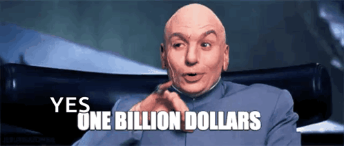 Bald Man Sitting With Yes One Billion Dollars GIF