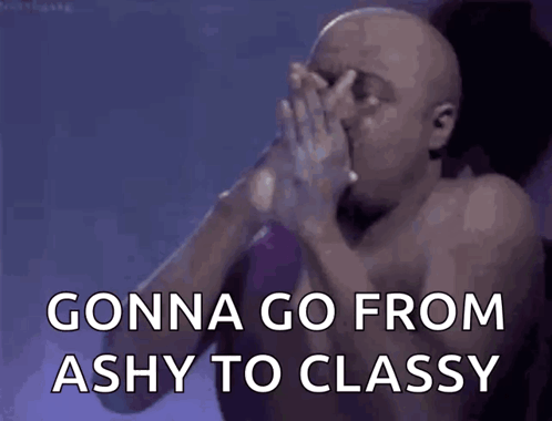 Bald Man Smoking Cigarette Gonna Go From Ashy to Classy