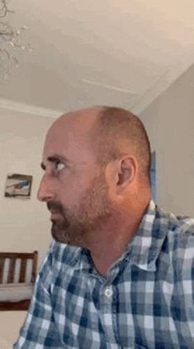 Bald Man Squint Eyes GIF