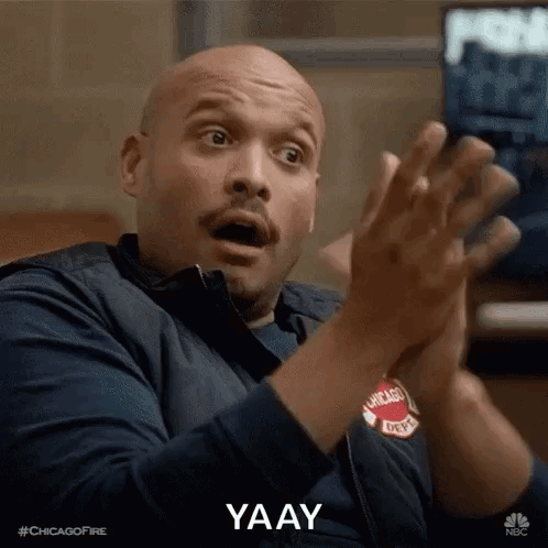 Bald Man Surprised Applauding