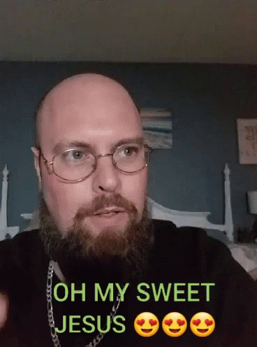 Bald Man Sweet Baby Jesus Reaction GIF
