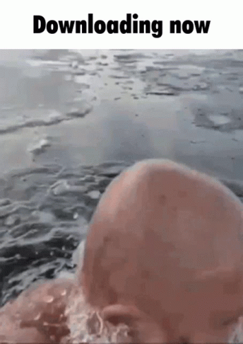 Bald Man Swimming Downloading Now