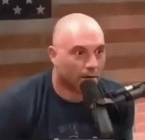 Bald Man Talking Into Microphone