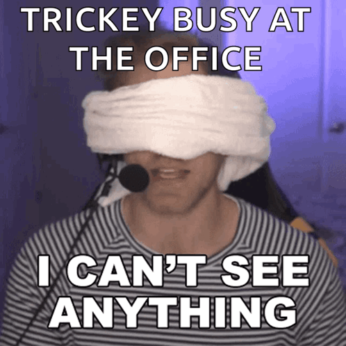 Bald Man With Bandage Saying Can't See Shit