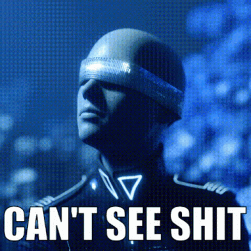 Bald Man With Bandage Saying Can't See Shit
